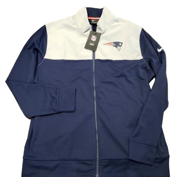 NFL Sideline Coaches Jacket Nike New England Patriots Blue Sz M NKB6-006Y NWT